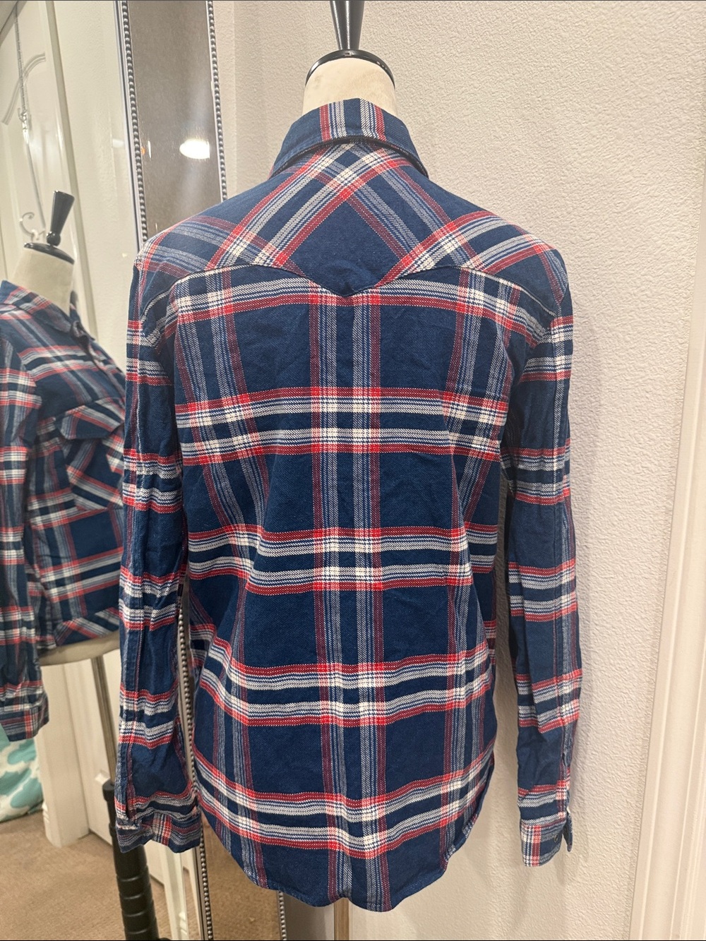 Blue Plaid Button-Down Shirt - Picture 5 of 7